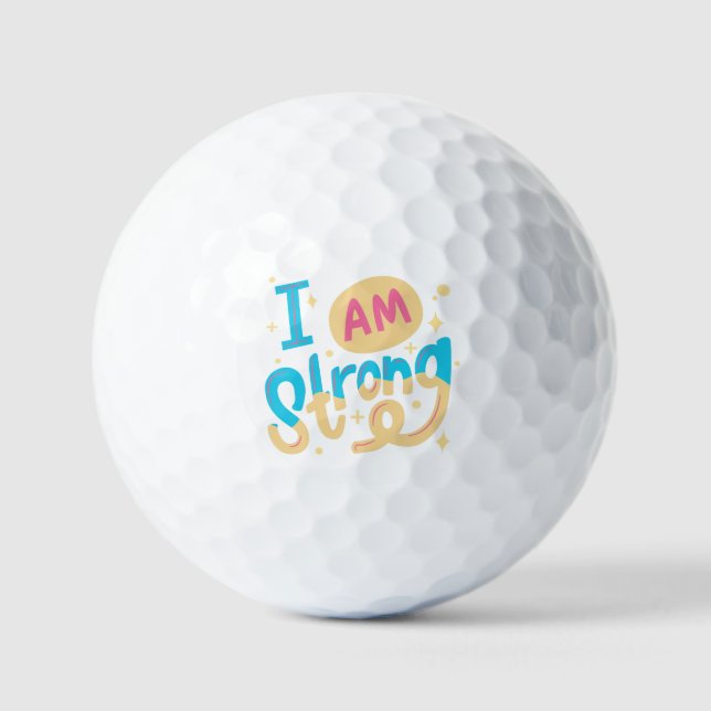 Balles De Golf Je suis une conception de typographie motivationne (Recto)