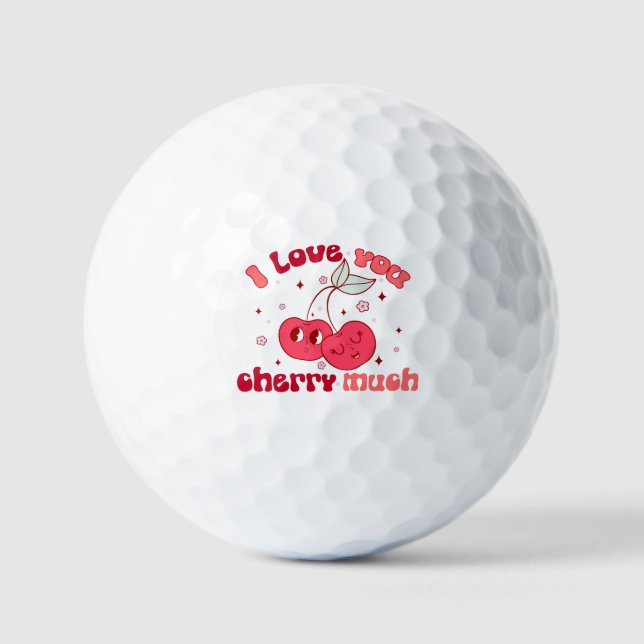 Balles De Golf Je T'Aime Beaucoup Cherry (Recto)