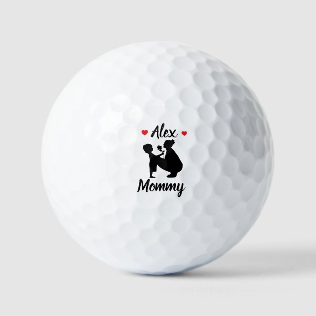 Balles De Golf Je t'aime Maman écriture personnalisée Ballons de  (Recto)