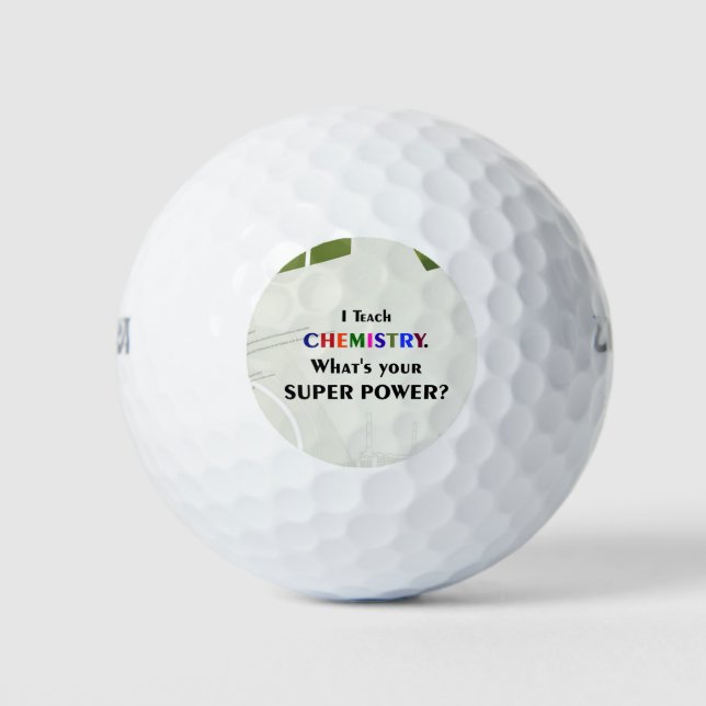 Balles De Golf J'Enseigne La Chimie (Devant)