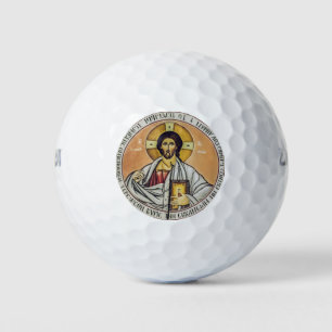 Balles De Golf Jésus-Christ Pantocrator Art d'icône byzantin