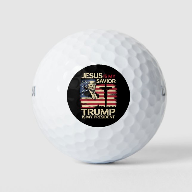 Balles De Golf Jésus est mon sauveur Trump est mon président Drap (Devant)