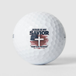 Balles De Golf Jésus est mon sauveur Trump est mon président drôl