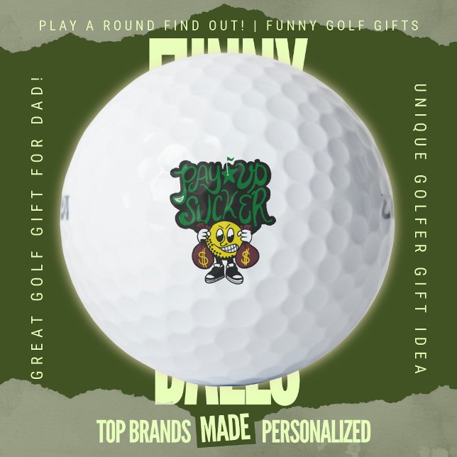 Balles De Golf Jeu d'argent du week-end Drôle Paye, pauvre pigeon (Custom Funny Golf Ball Gifts for Business From Play A Round Find Out, "Pay Up Sucker")