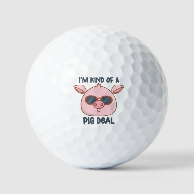 Balles De Golf Jeu de mots drôle sur le cochon  (Recto)