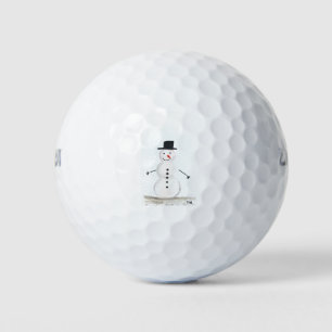 Balles De Golf Joli bonhomme de neige hiver blanc couleur d'eau d