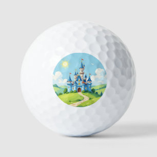 Balles De Golf Joli château bleu et blanc