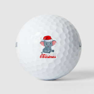 Balles De Golf Joli Eléphant Jeu de Noël Lumières Santa Hat Eléph