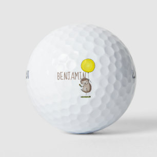 Balles De Golf Joli hérisson et motif de dessin animé de ballon