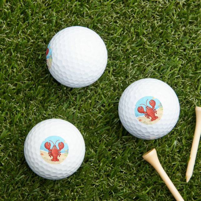 Balles De Golf Joli homard à la plage (Herbe in situ)