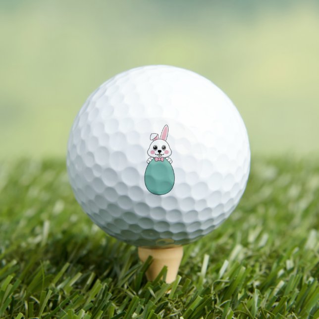 Balles De Golf Joli lapin blanc tenant l'oeuf de Pâques (T-shirt Insitu)