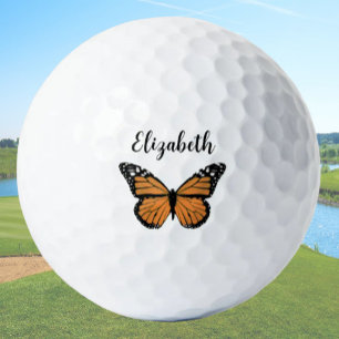 Balles De Golf Joli monarque orange papillon nom personnalisé dam