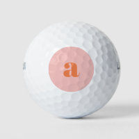 Joli monogramme rose pastel orange lettrage rétro