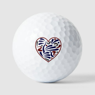 Balles De Golf Joli motif cardiaque abstrait
