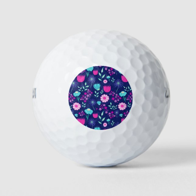 Balles De Golf Joli motif floral de fond (Devant)