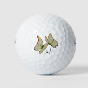 Balles De Golf Joli papillons d'aquarelle dans le nom de vol