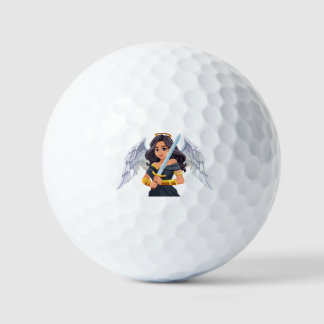 Balles De Golf Jolie femme Ange aux ailes ouvertes et épée
