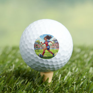 Balles De Golf Jolie Fille de Dessin Animé Jouant au Football