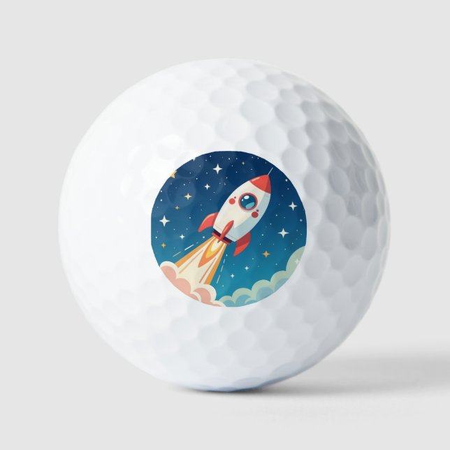 Balles De Golf Jolie fusée spatiale qui décolle (Recto)