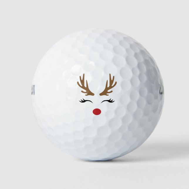 Balles De Golf Jolie Reindeer Noël Golf Design cadeau (Devant)