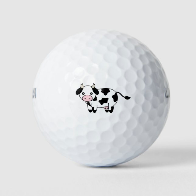 Balles De Golf jolie vache noir blanc (Devant)