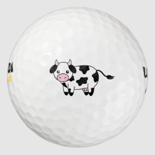 Balles De Golf jolie vache noir blanc