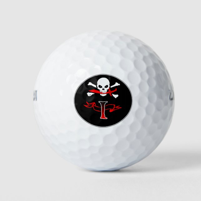 Balles De Golf Jolly roger I Monogramme Chambres de golf initiale (Devant)