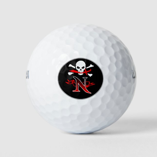 Balles De Golf Jolly roger N Monogramme Chambres de golf initiale (Devant)