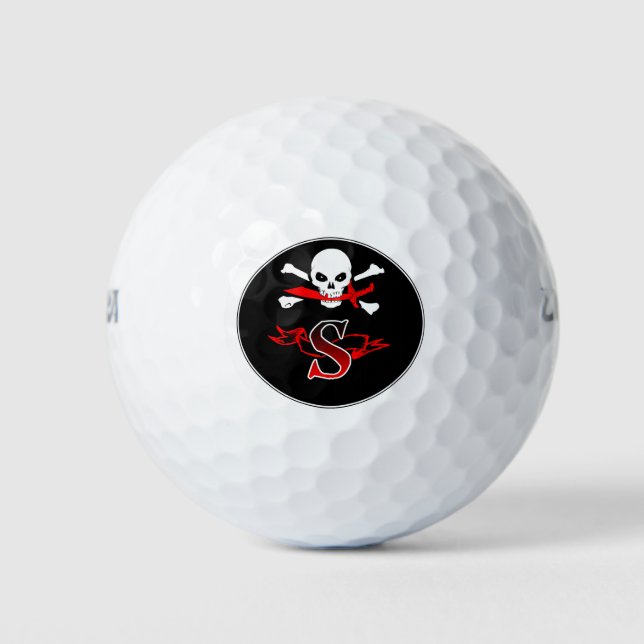 Balles De Golf Jolly roger S Monogramme Chambres de golf initiale (Devant)