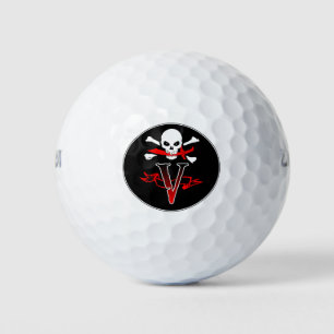 Balles De Golf Jolly roger V Monogramme Chambres de golf initiale