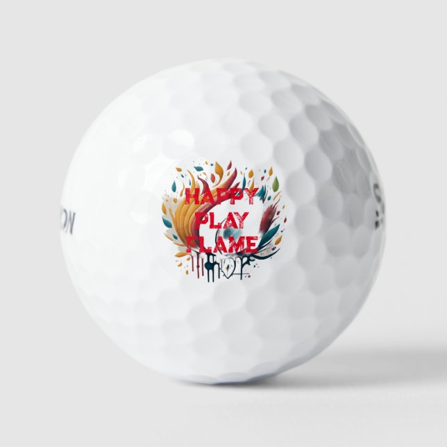 Balles De Golf Jouer à la conception de flamme (Recto)