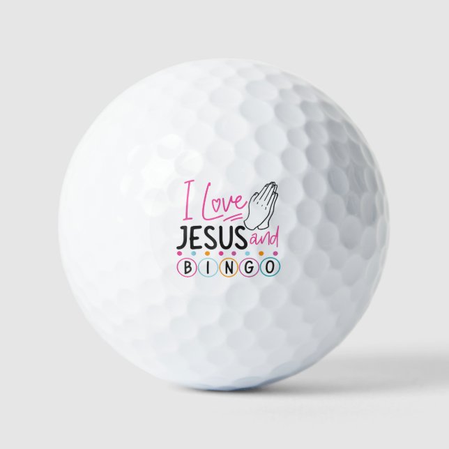 Balles De Golf Joueur de Bingo Jésus Foi Chrétien J'aime Jésus Un (Recto)