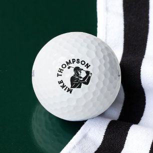 Balles De Golf Joueur de golf stylisé avec son nom