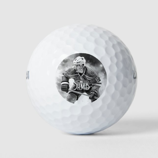 Balles De Golf Joueur de hockey avec monogramme Sport (Devant)