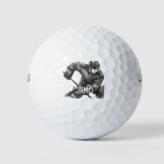 Balles De Golf Joueur de hockey Monogramme Sport