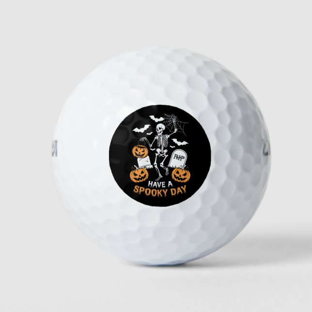 Balles De Golf Jour Éffrayant Halloween Witch Cadeau Skeleton (Devant)