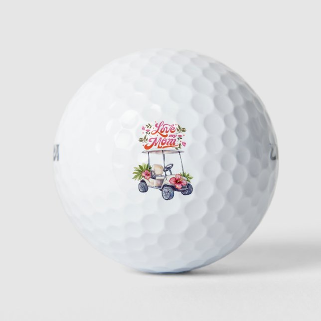 Balles De Golf Joyeuse fête des Mères golfeuse maman de golf (Devant)