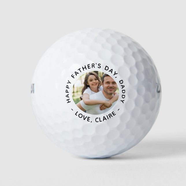 Balles De Golf Joyeuse Fête des Pères Papa Photo (Devant)