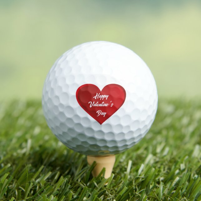Balles De Golf Joyeuse Saint-Valentin Cœur Rouge pour Elle  (T-shirt Insitu)