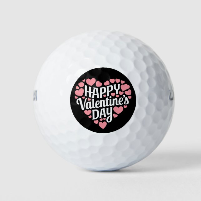 Balles De Golf Joyeuse Saint Valentin drôle Cœur Amour Valentin  (Devant)