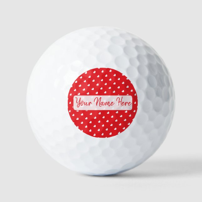 Balles De Golf Joyeuse Saint-Valentin Moderne Motif d'Amour (Recto)