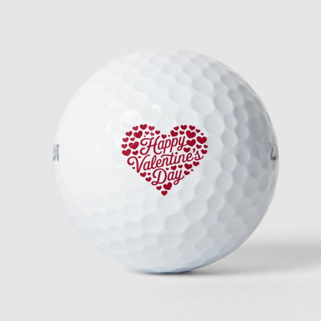 Balles De Golf Joyeuse Saint-Valentin Saint-Valentin Amour Coeur (Devant)