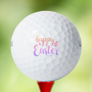 Balles De Golf Joyeuse Typographie d'Oeuf de Pâques multicolores