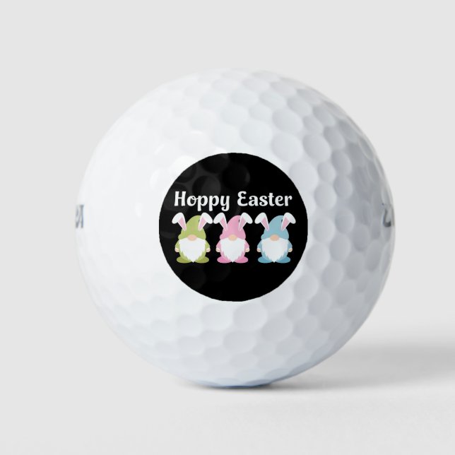Balles De Golf Joyeuses Pâques Drôles Oreilles de Lapin Gnome (Devant)