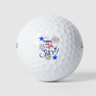 Balles De Golf Joyeux 4 juillet ! avec feux d'artifice et étoiles