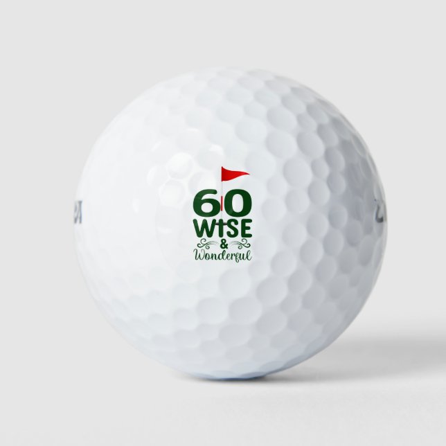 Balles De Golf Joyeux 60e Anniversaire à Vous avec Drapeau de Gol (Devant)