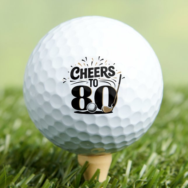 Balles De Golf Joyeux 80e Anniversaire (Fun 80th Birthday Golf Balls)