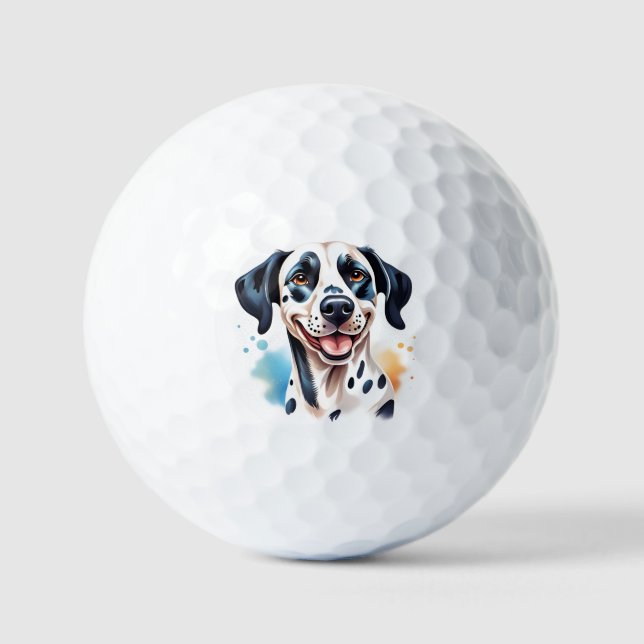 Balles De Golf Joyeux animal de compagnie de chien dalmate (Recto)