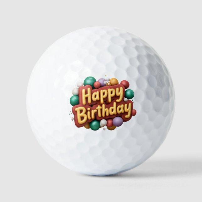Balles De Golf joyeux anniversaire (Recto)