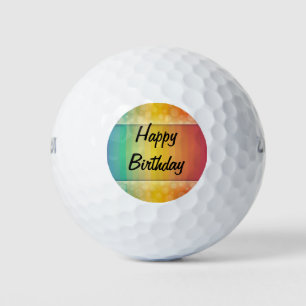 Balles De Golf Joyeux anniversaire, couleurs de l'arc-en-ciel